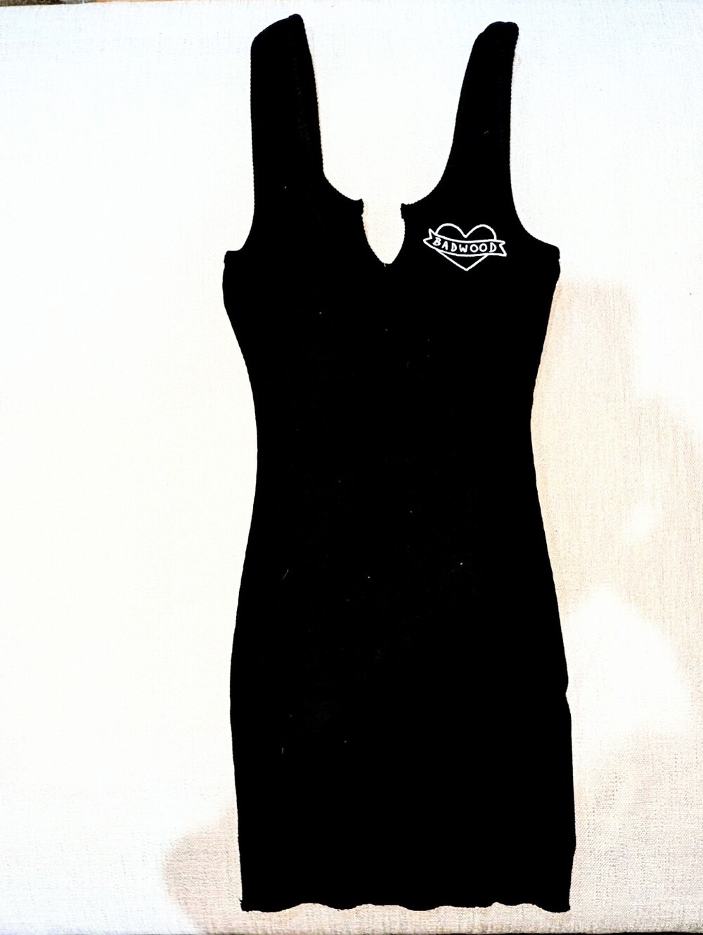 Badwood Black Ribbed Tank Dress Sz S